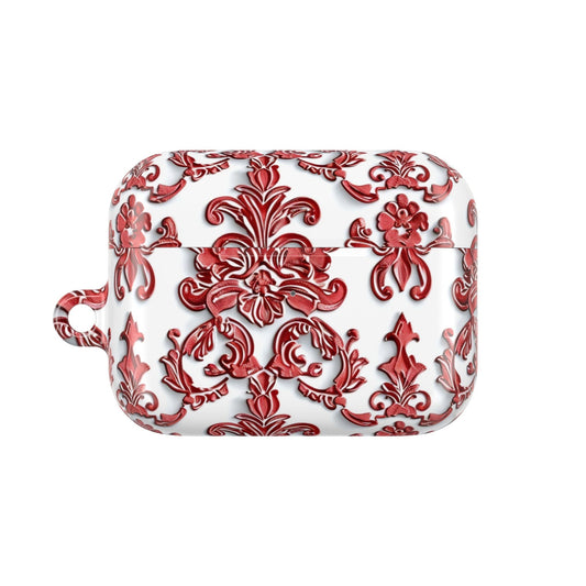 AirPod Case — Red Damask Pattern Protective Cover - DIGITAL X