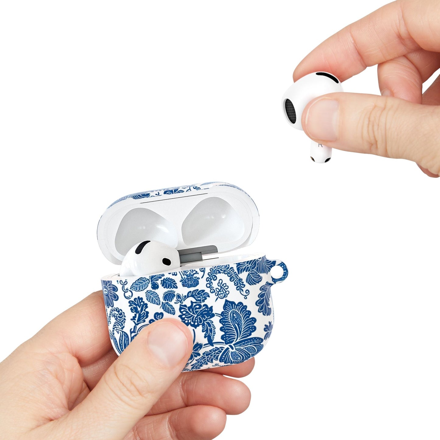 Blue Floral AirPod Case — Vintage Porcelain Pattern Protective Cover - DIGITAL X