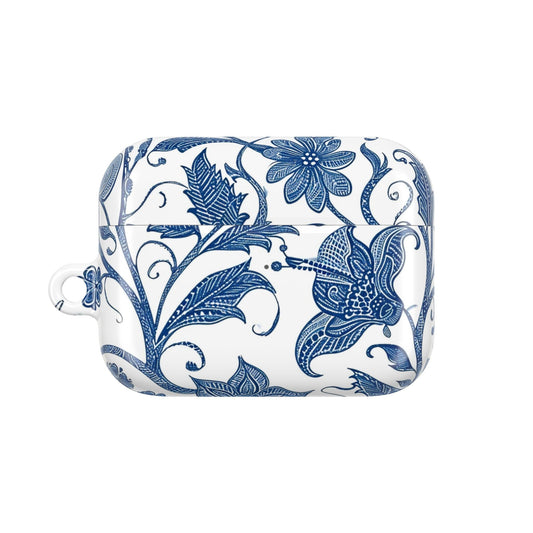 Blue Floral AirPods Case — Vintage Porcelain Pattern Protective Cover - DIGITAL X