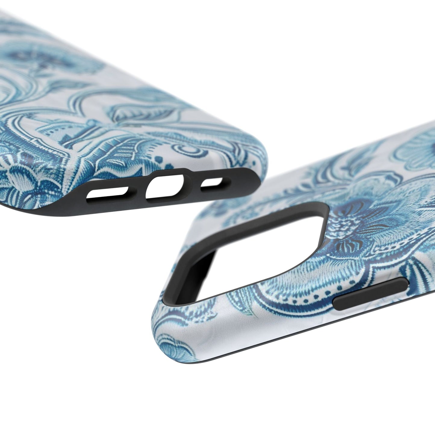 Blue Floral Magnetic Impact - Resistant Phone Case - DIGITAL X