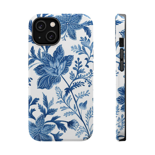 Blue Floral Magnetic Phone Case β ImpactβResistant Protective Cover - DIGITAL X