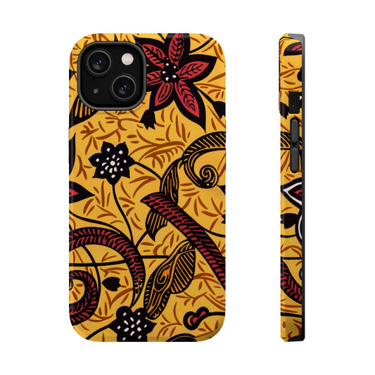 Floral Batik Magnetic Phone Case — Impact - Resistant iPhone Cover - DIGITAL X