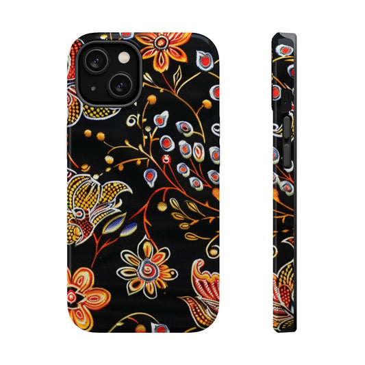 Floral Black Magnetic Impact Phone Case β Protective Magnetic, Shock - Resistant Floral Design - DIGITAL X