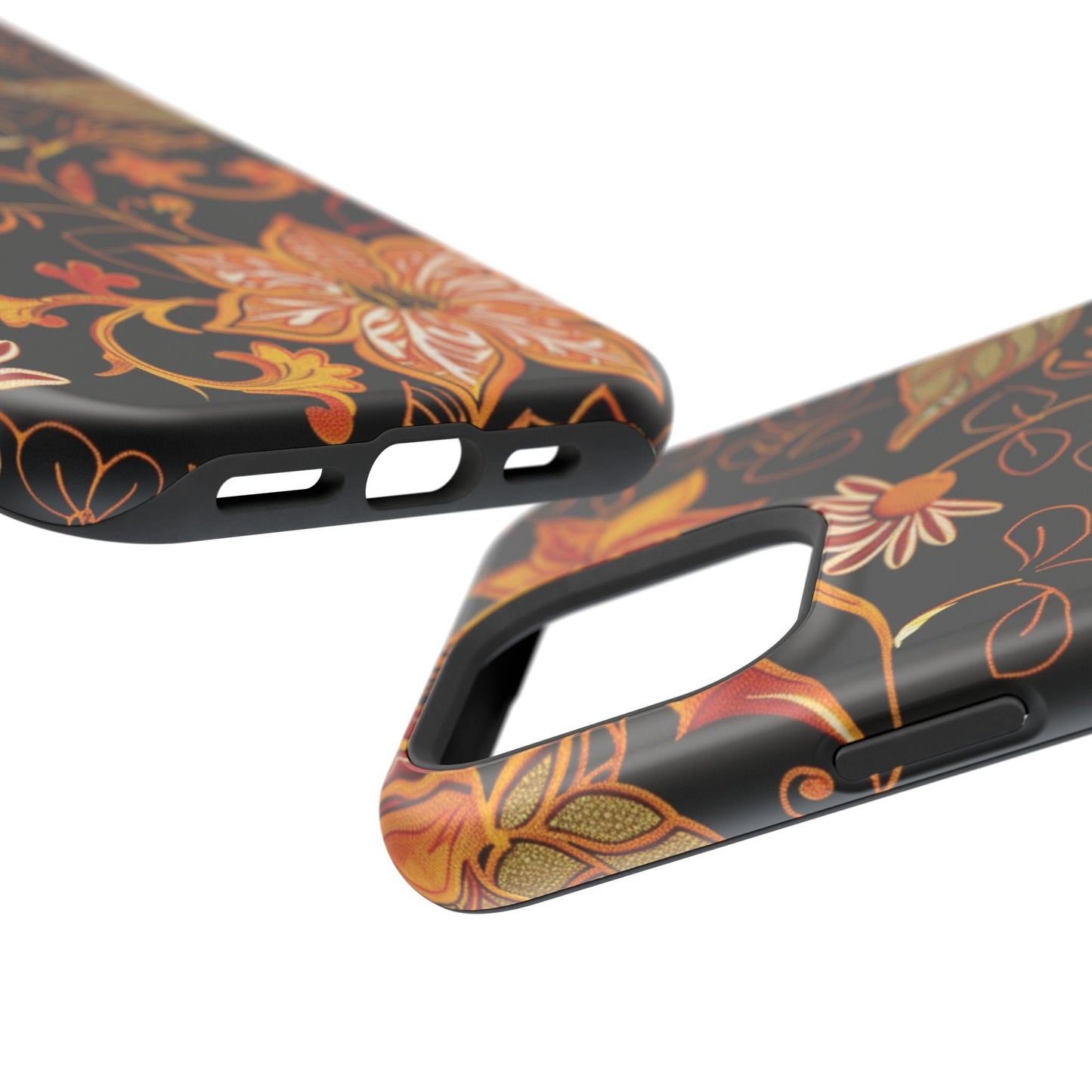 Floral Foil Magnetic Phone Case — Impact - Resistant Autumn Blooms - DIGITAL X