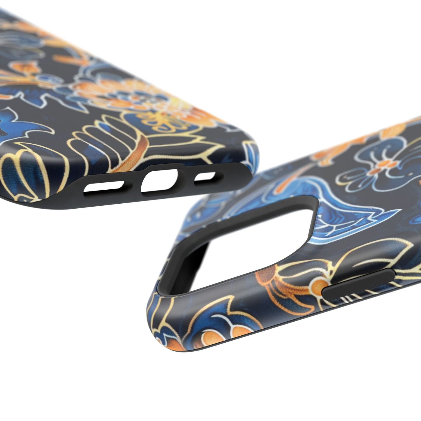 Floral Indigo Pattern Magnetic Impact Phone Case - DIGITAL X