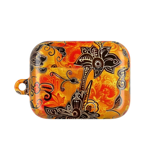 Floral Paisley AirPod Case β Vibrant Orange Boho Protective Cover - DIGITAL X