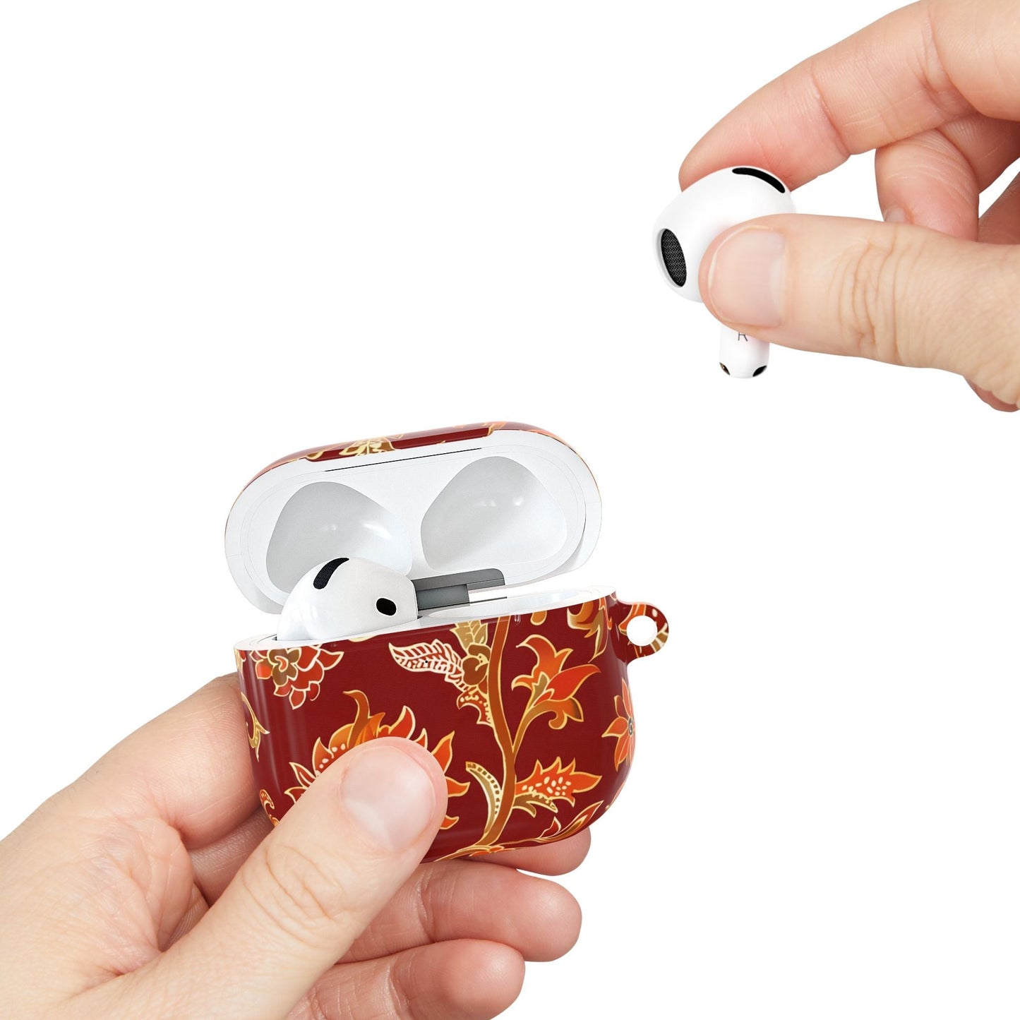 Floral Red AirPod Case — Vintage Boho Sunflower Protective Cover - DIGITAL X
