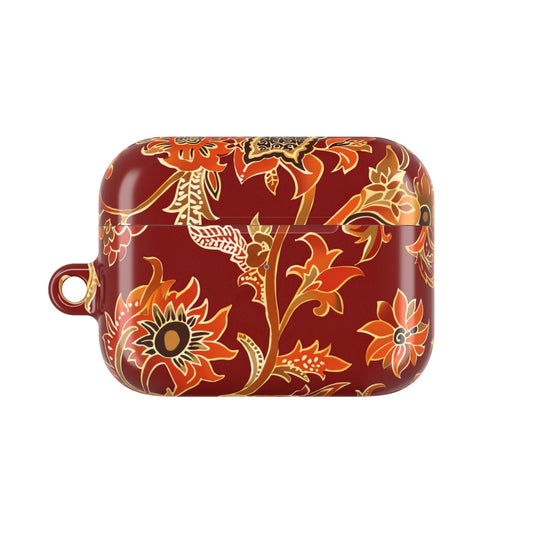 Floral Red AirPod Case — Vintage Boho Sunflower Protective Cover - DIGITAL X