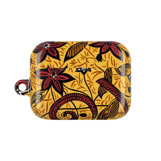 Floral Tribal AirPod Case β Yellow & Red Island Print Protective Cover - DIGITAL X
