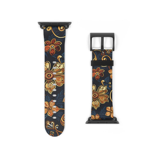 Floral Vintage Apple Watch Band — Dark Boho Floral Strap - DIGITAL X
