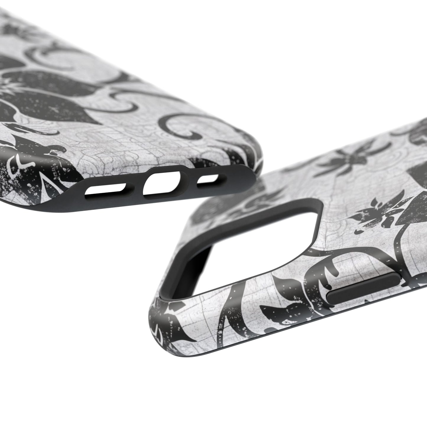 Vintage Black Floral Magnetic Impact - Resistant Phone Case - DIGITAL X