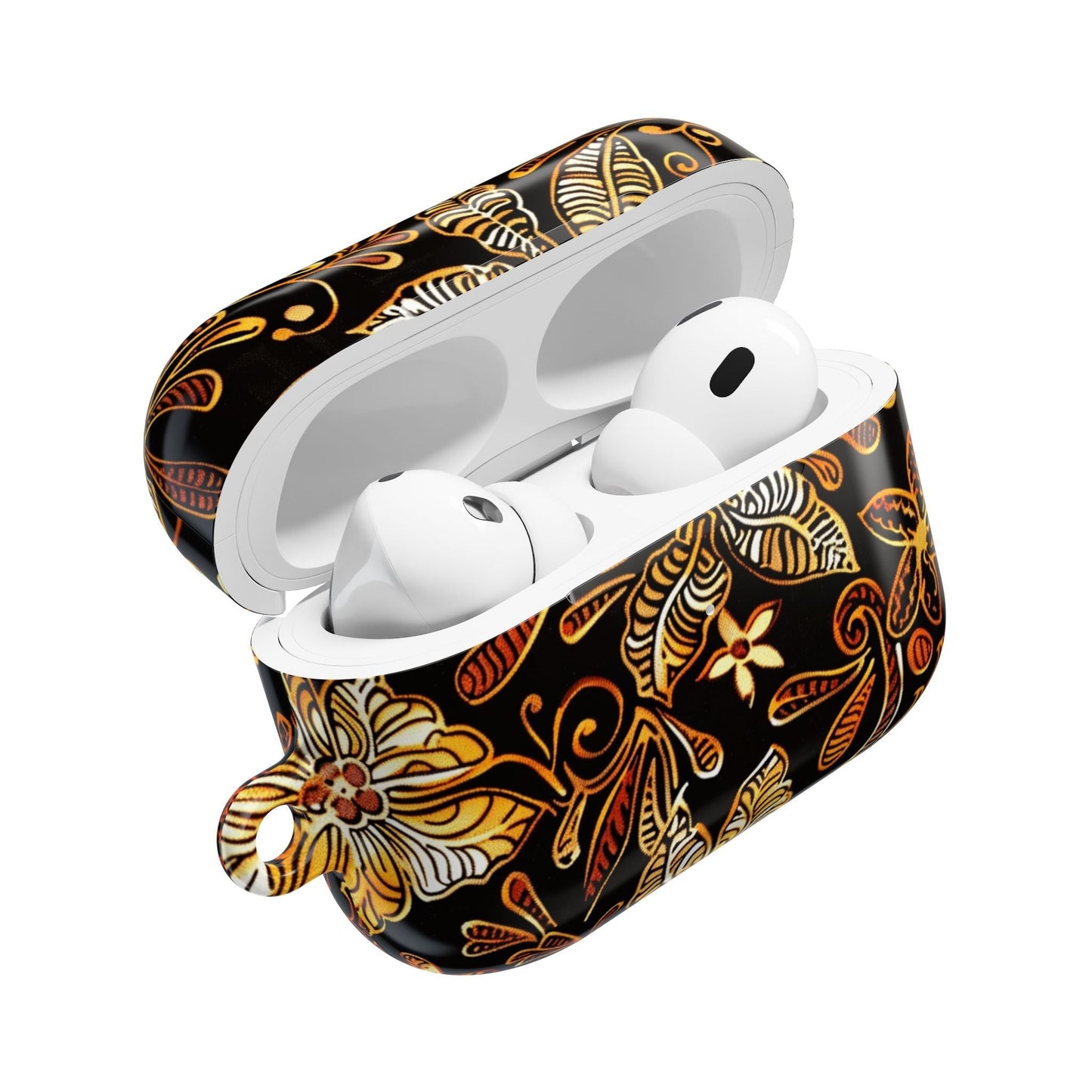 AirPod Case — Black & Gold Floral Batik Protective Cover - DIGITAL X