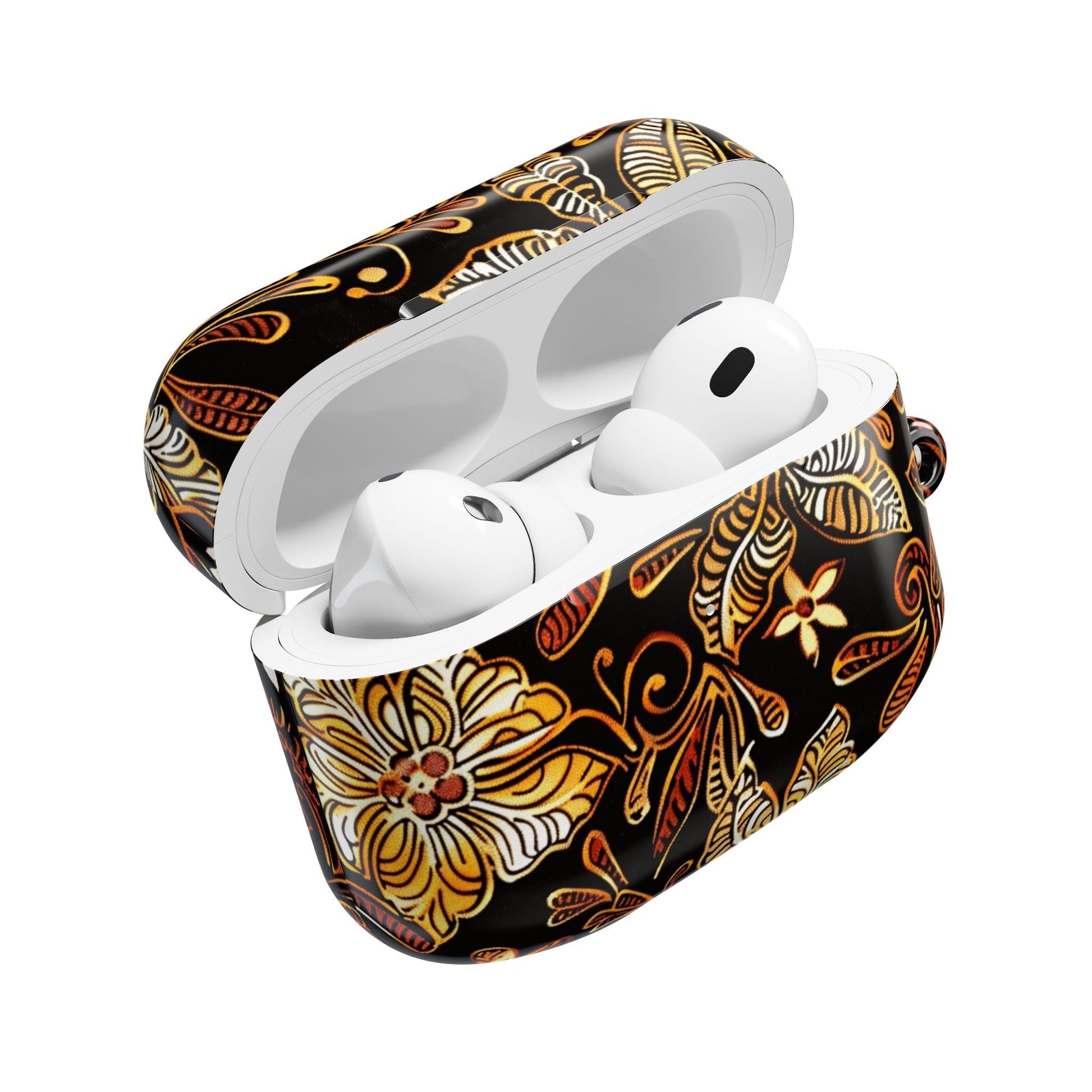 AirPod Case — Black & Gold Floral Batik Protective Cover - DIGITAL X