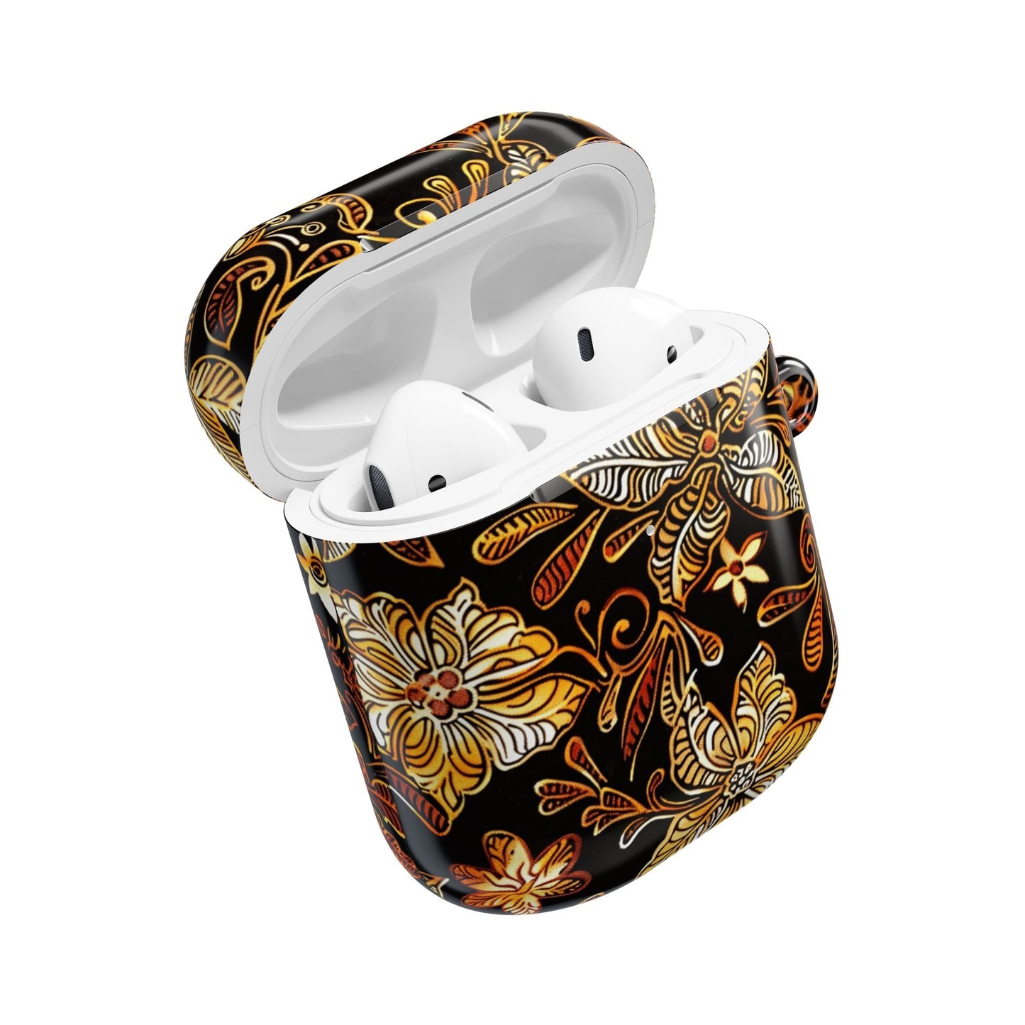 AirPod Case — Black & Gold Floral Batik Protective Cover - DIGITAL X