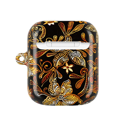 AirPod Case — Black & Gold Floral Batik Protective Cover - DIGITAL X