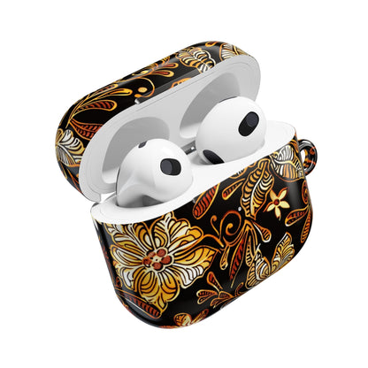 AirPod Case — Black & Gold Floral Batik Protective Cover - DIGITAL X