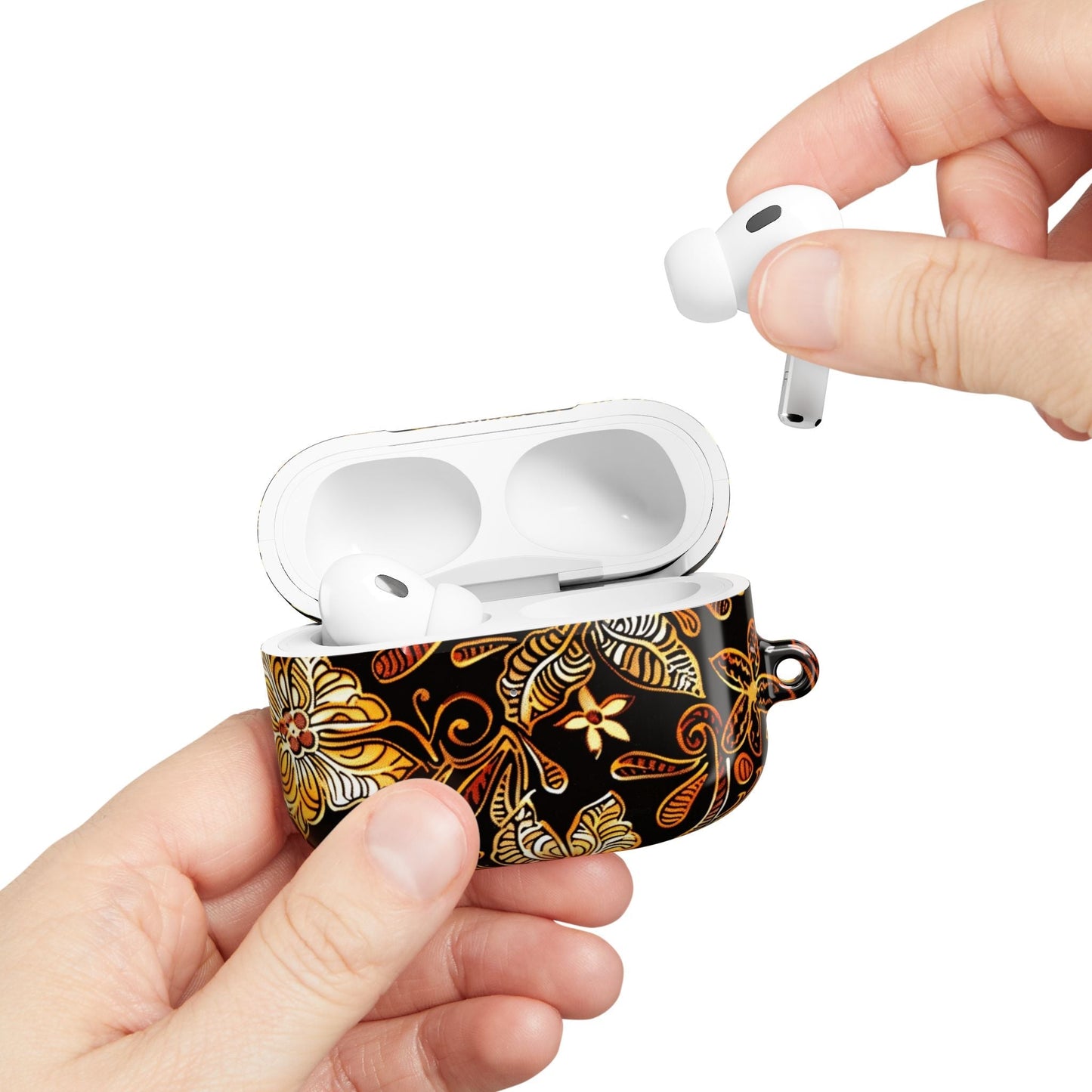 AirPod Case — Black & Gold Floral Batik Protective Cover - DIGITAL X