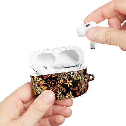 AirPod Case — Black & Gold Floral Batik Protective Cover - DIGITAL X