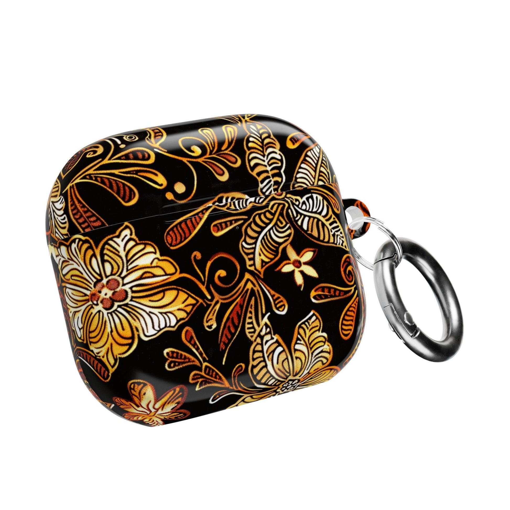 AirPod Case — Black & Gold Floral Batik Protective Cover - DIGITAL X