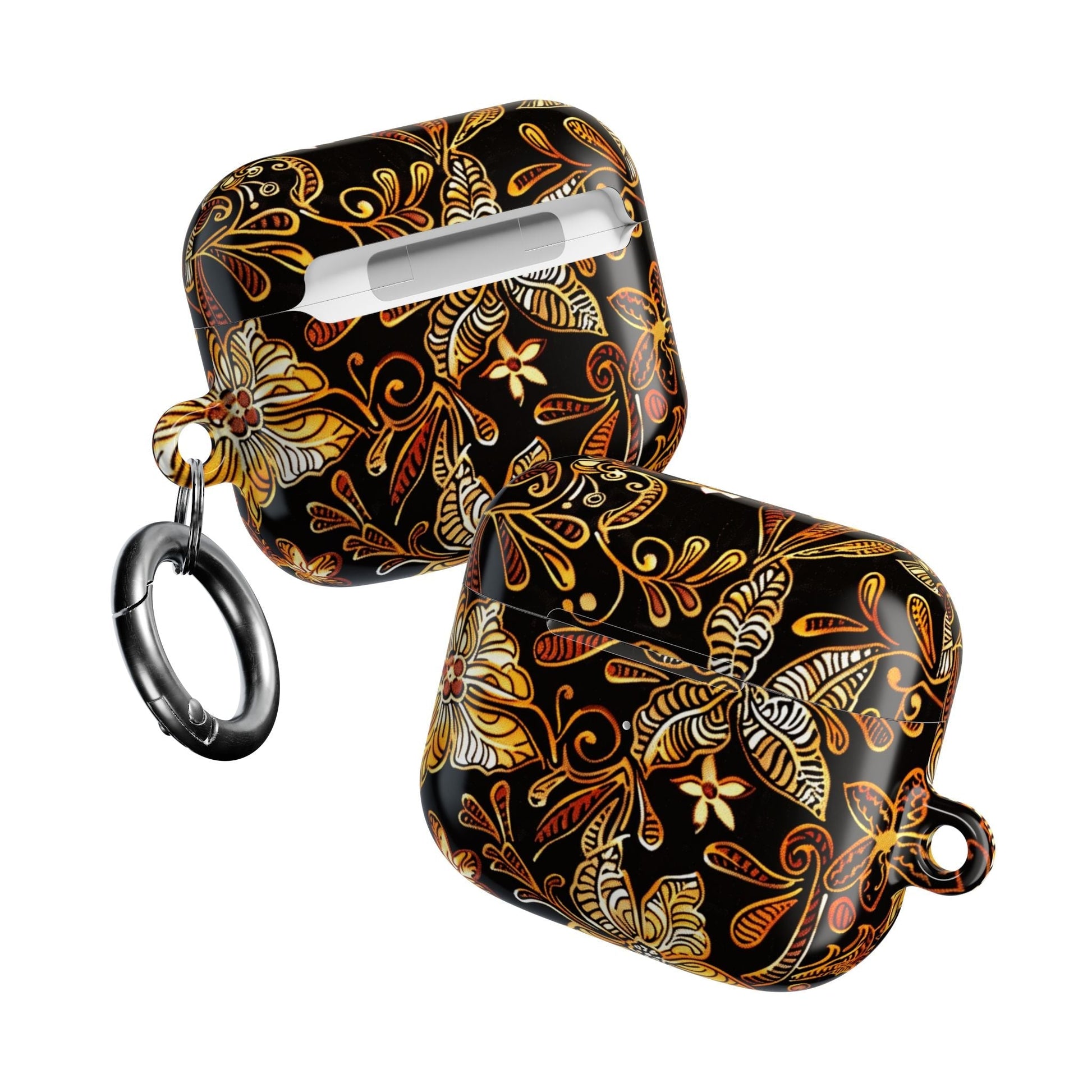 AirPod Case — Black & Gold Floral Batik Protective Cover - DIGITAL X