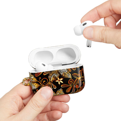 AirPod Case — Black & Gold Floral Batik Protective Cover - DIGITAL X