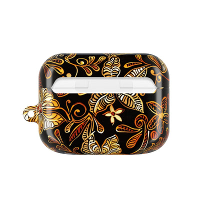 AirPod Case — Black & Gold Floral Batik Protective Cover - DIGITAL X