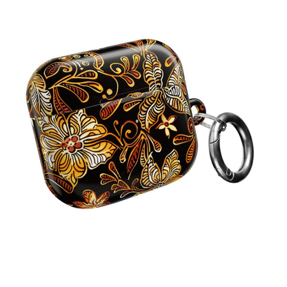 AirPod Case — Black & Gold Floral Batik Protective Cover - DIGITAL X