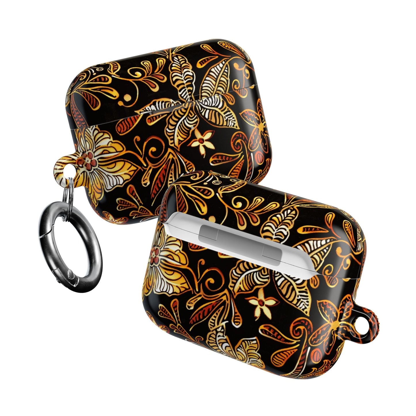 AirPod Case — Black & Gold Floral Batik Protective Cover - DIGITAL X