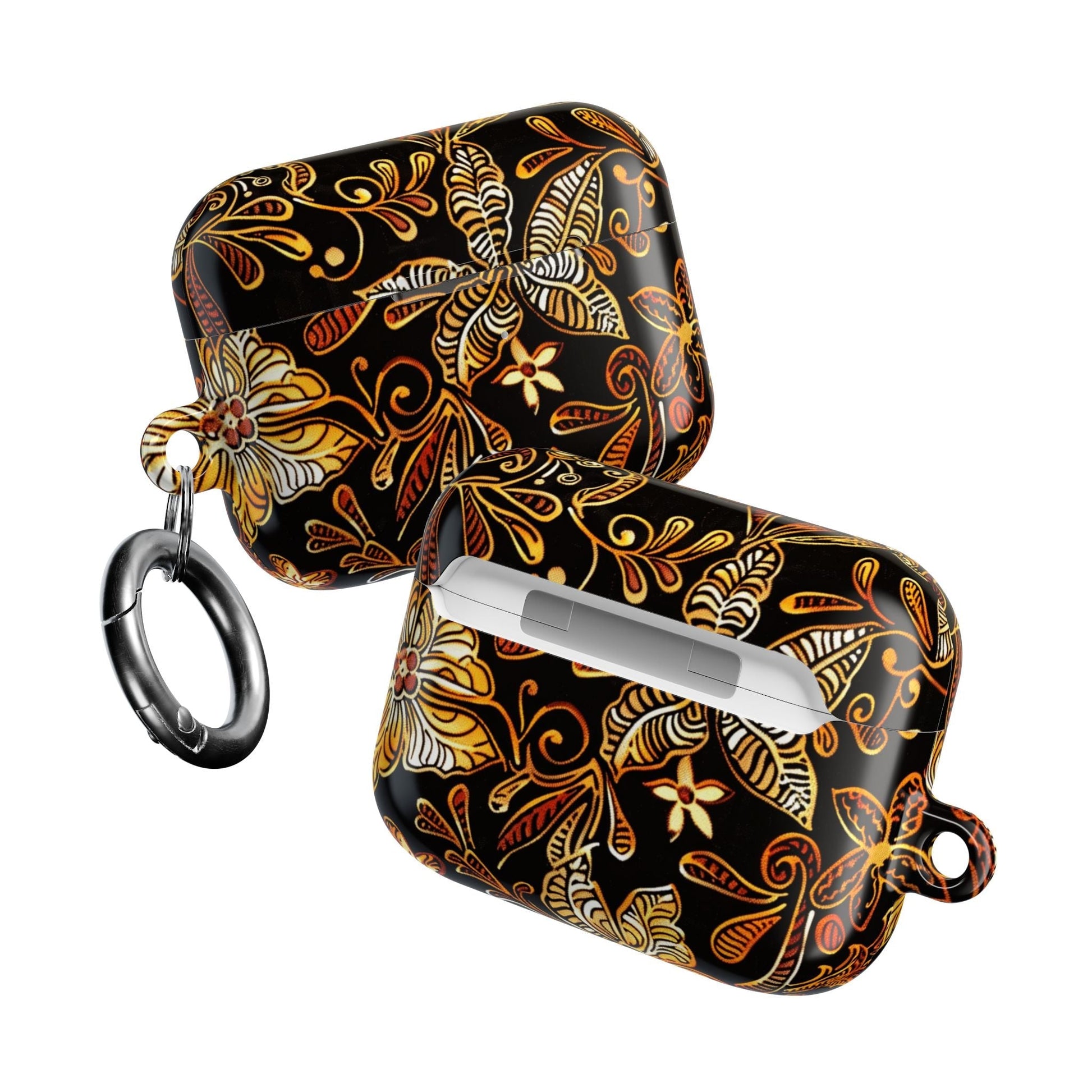 AirPod Case — Black & Gold Floral Batik Protective Cover - DIGITAL X