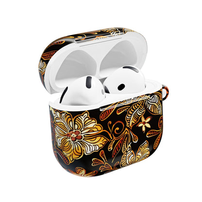 AirPod Case — Black & Gold Floral Batik Protective Cover - DIGITAL X