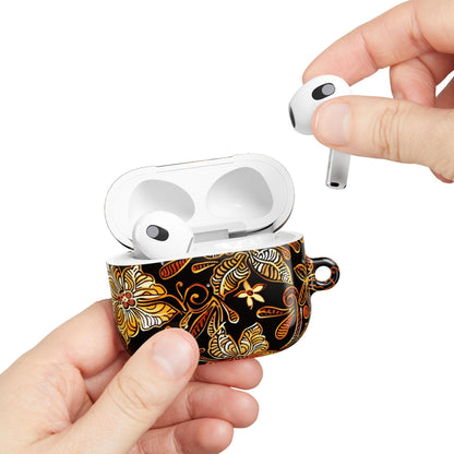 AirPod Case — Black & Gold Floral Batik Protective Cover - DIGITAL X