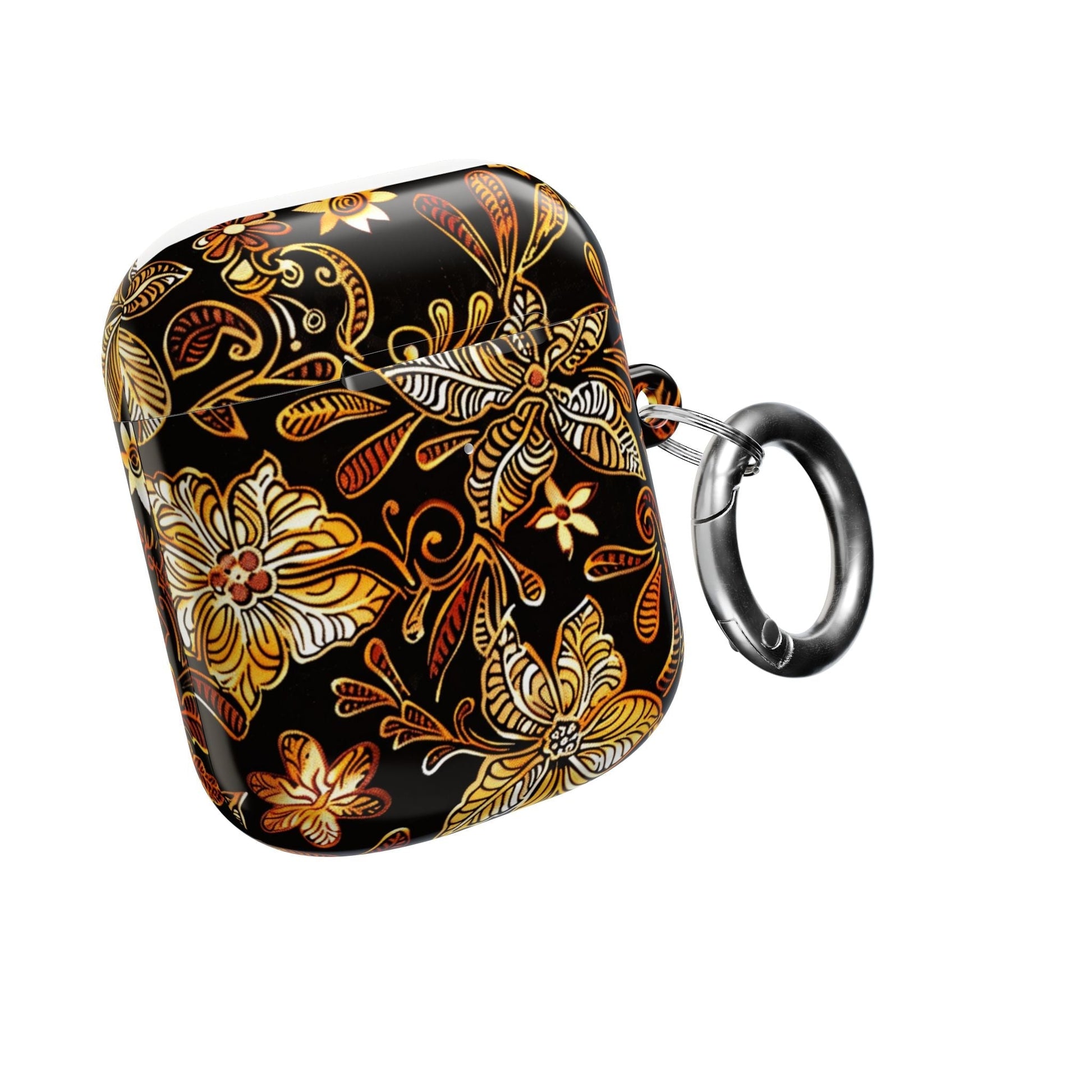 AirPod Case — Black & Gold Floral Batik Protective Cover - DIGITAL X