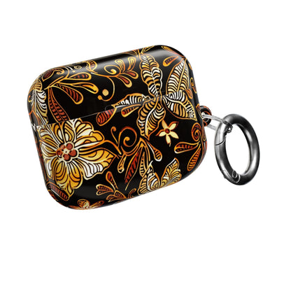 AirPod Case — Black & Gold Floral Batik Protective Cover - DIGITAL X