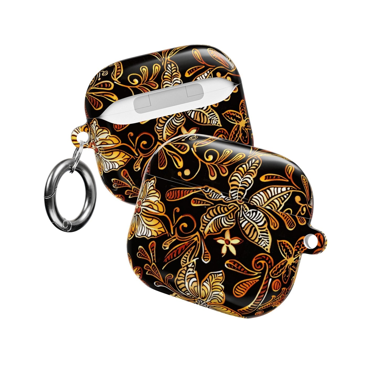 AirPod Case — Black & Gold Floral Batik Protective Cover - DIGITAL X