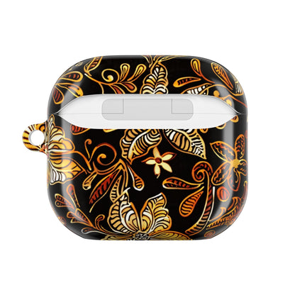 AirPod Case — Black & Gold Floral Batik Protective Cover - DIGITAL X