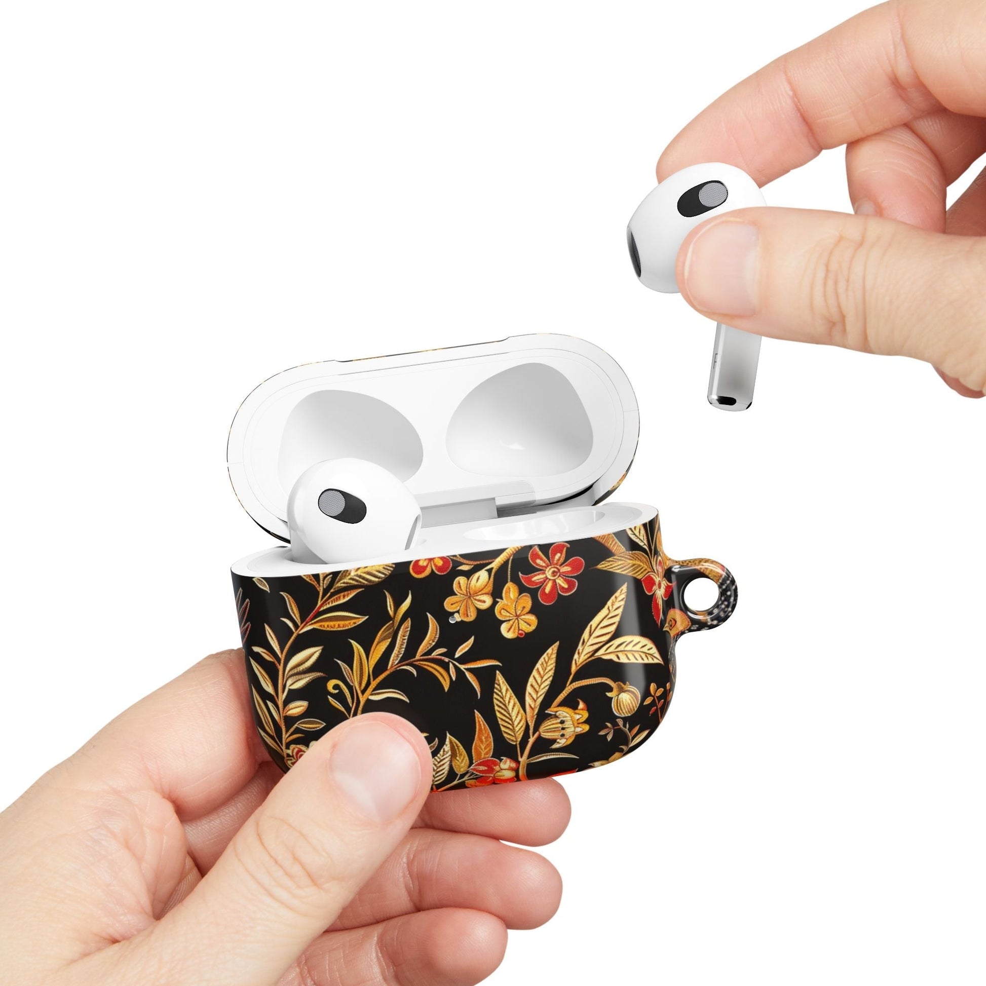 AirPod Case — Black & Gold Floral Bird Protective Case - DIGITAL X