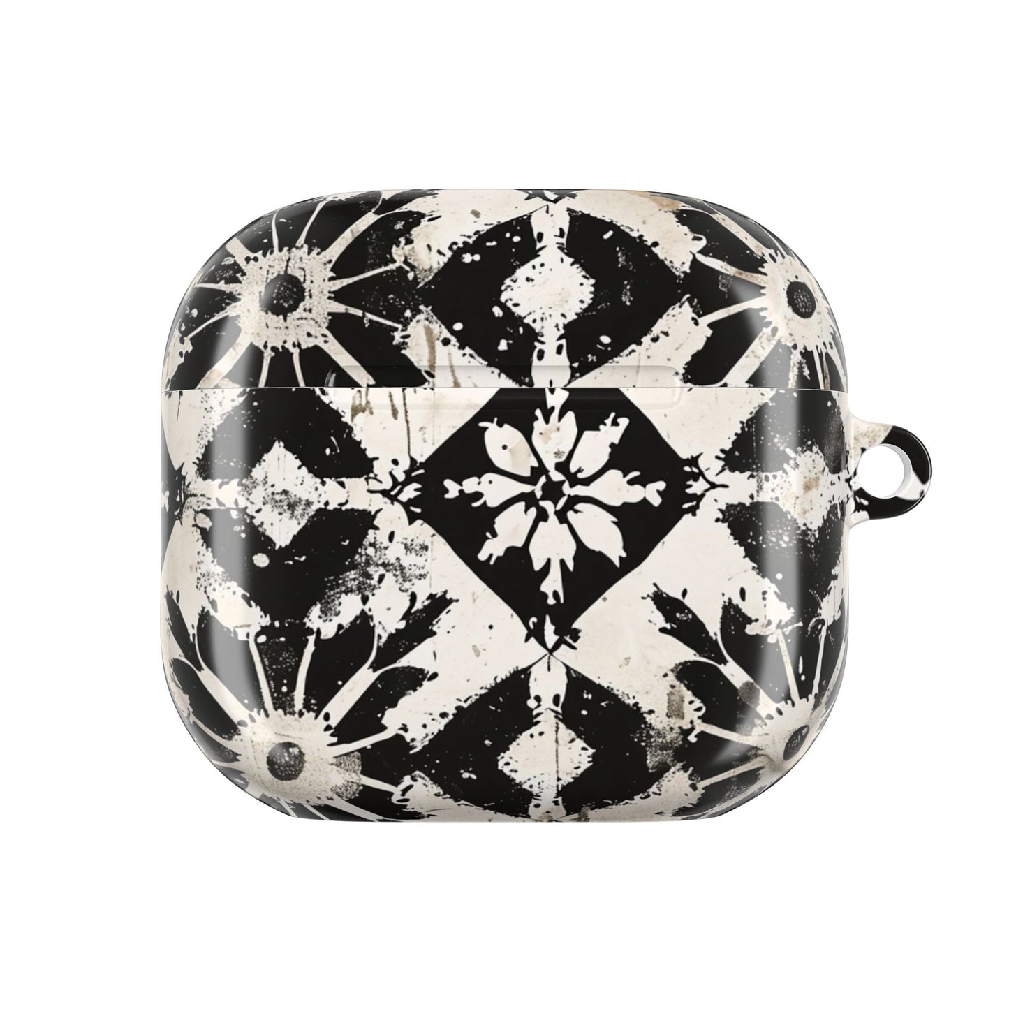 AirPod Case — Black & White Boho Tile Pattern Protective Cover - DIGITAL X
