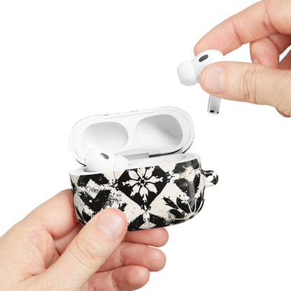 AirPod Case — Black & White Boho Tile Pattern Protective Cover - DIGITAL X
