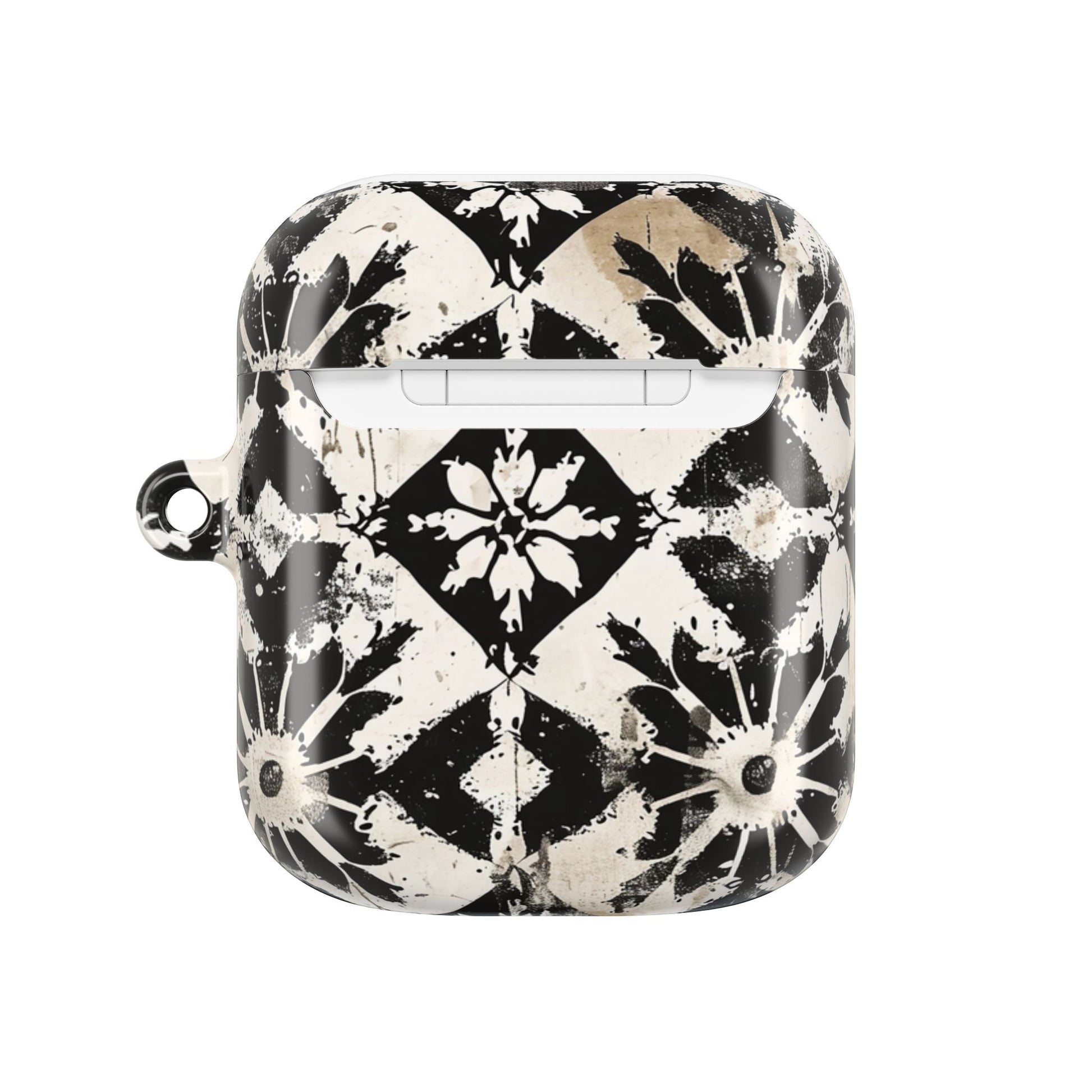 AirPod Case — Black & White Boho Tile Pattern Protective Cover - DIGITAL X