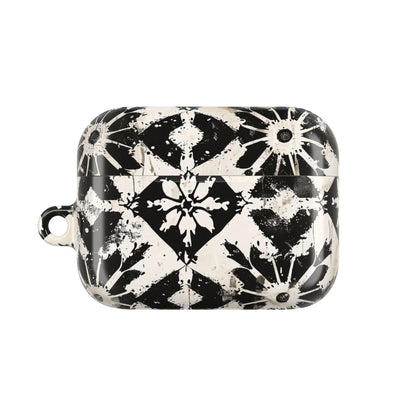 AirPod Case — Black & White Boho Tile Pattern Protective Cover - DIGITAL X