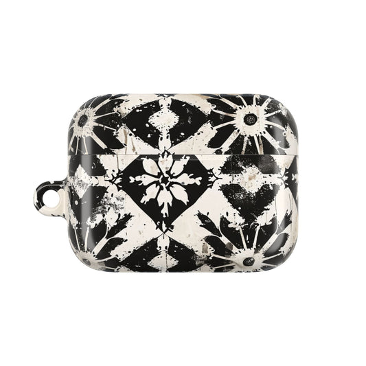 AirPod Case — Black & White Boho Tile Pattern Protective Cover - DIGITAL X