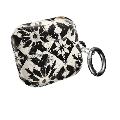 AirPod Case — Black & White Boho Tile Pattern Protective Cover - DIGITAL X