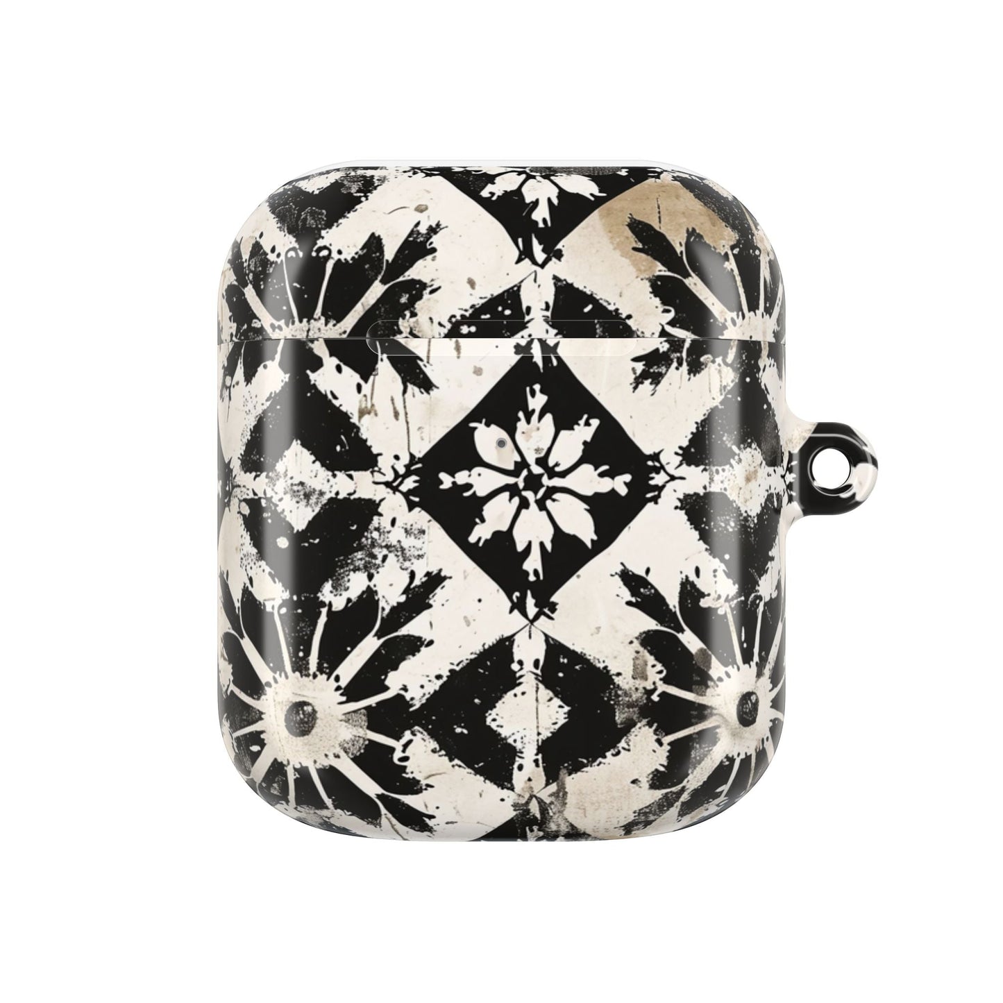 AirPod Case — Black & White Boho Tile Pattern Protective Cover - DIGITAL X
