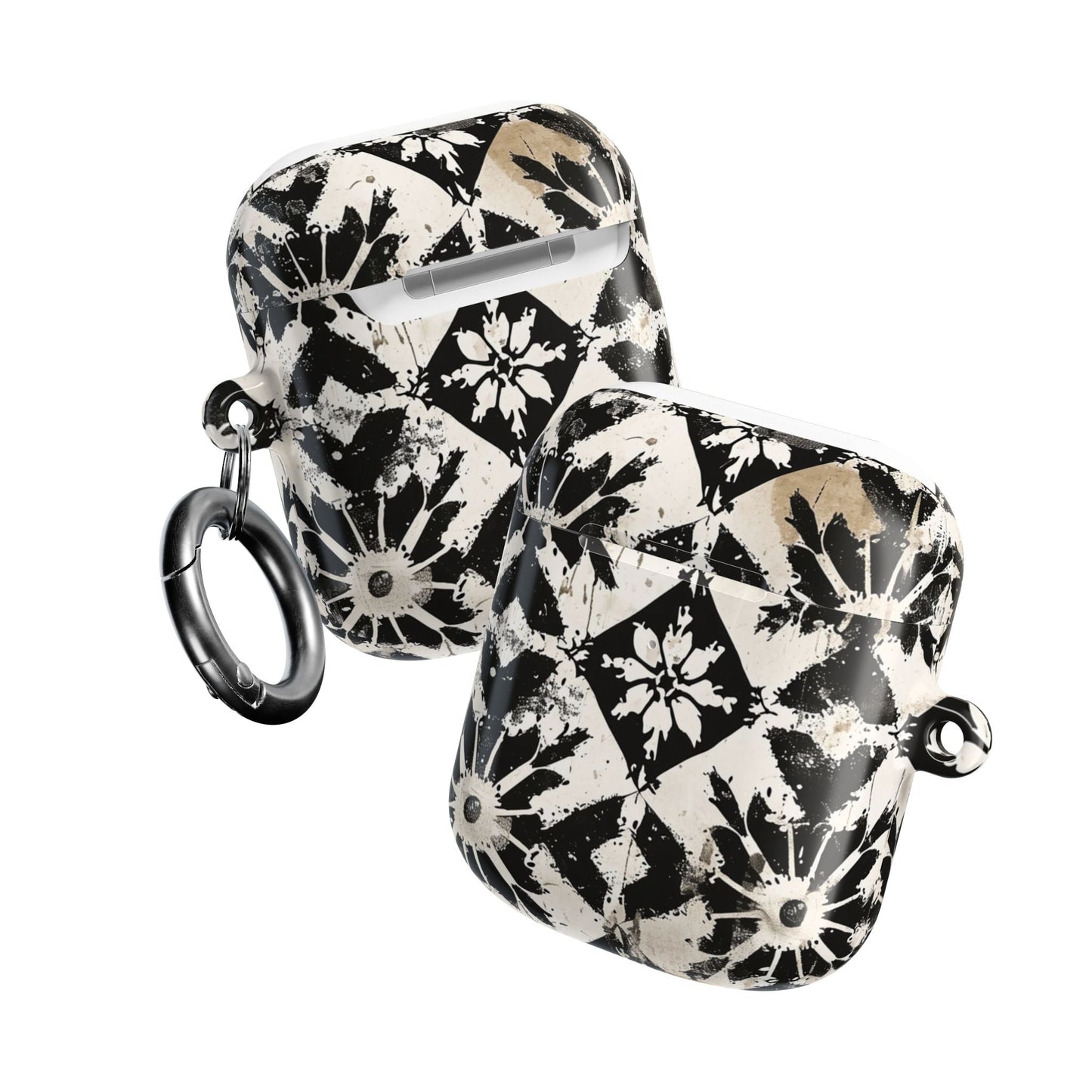 AirPod Case — Black & White Boho Tile Pattern Protective Cover - DIGITAL X