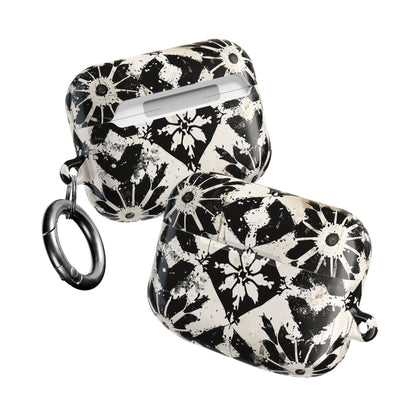 AirPod Case — Black & White Boho Tile Pattern Protective Cover - DIGITAL X