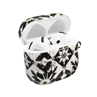 AirPod Case — Black & White Boho Tile Pattern Protective Cover - DIGITAL X