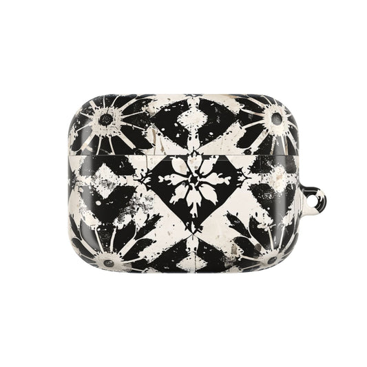 AirPod Case — Black & White Boho Tile Pattern Protective Cover - DIGITAL X