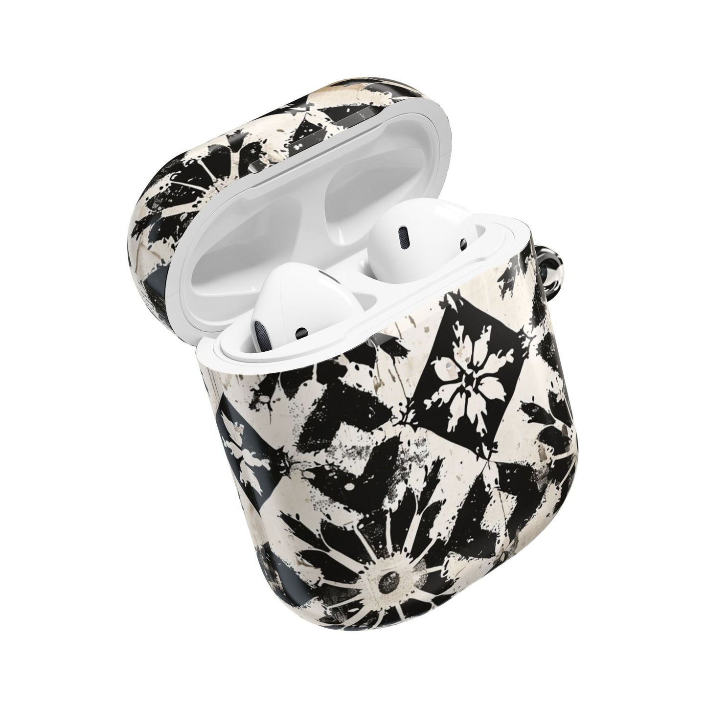 AirPod Case — Black & White Boho Tile Pattern Protective Cover - DIGITAL X