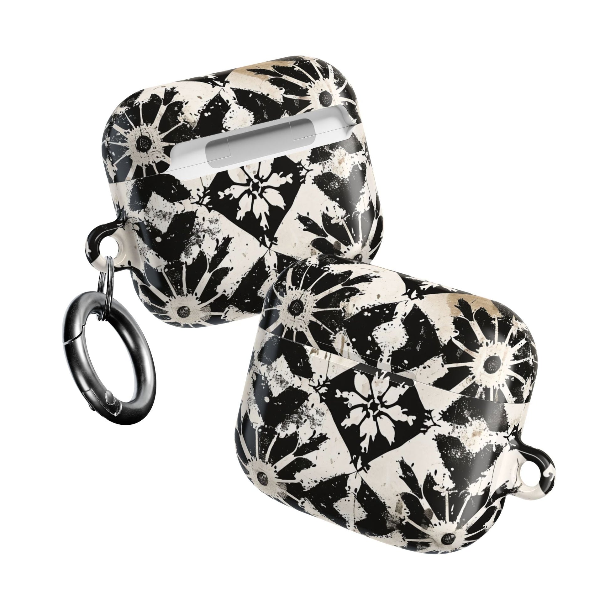 AirPod Case — Black & White Boho Tile Pattern Protective Cover - DIGITAL X