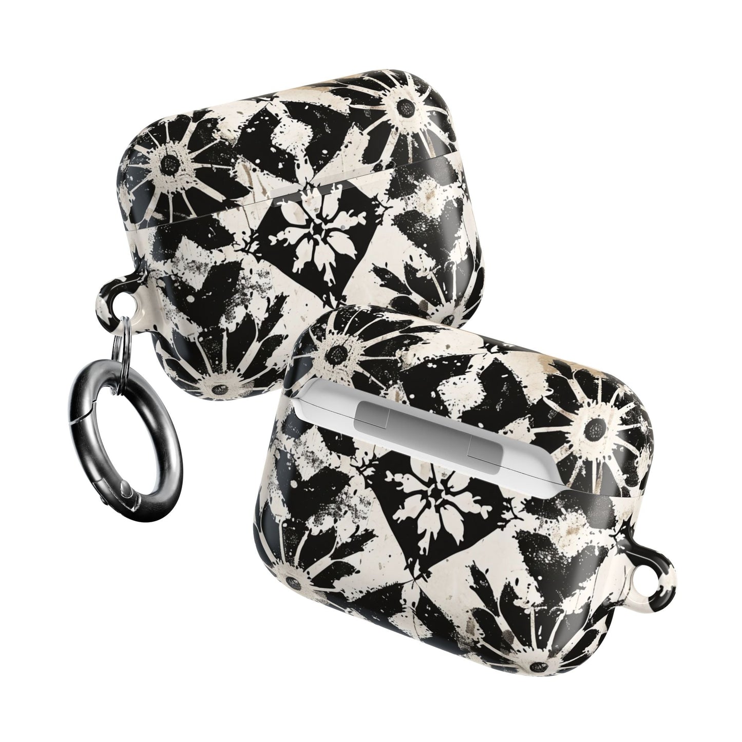 AirPod Case — Black & White Boho Tile Pattern Protective Cover - DIGITAL X
